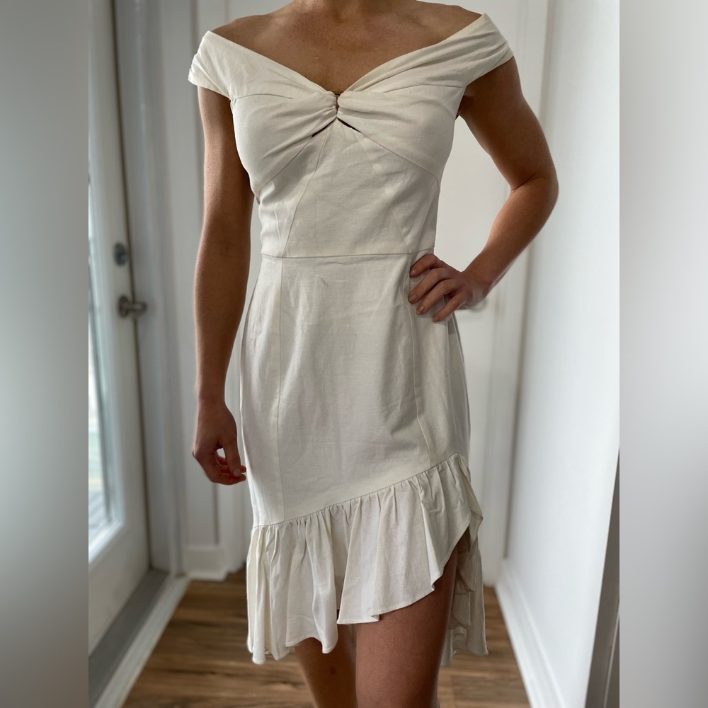 Wayf Strapless linen dress size M
